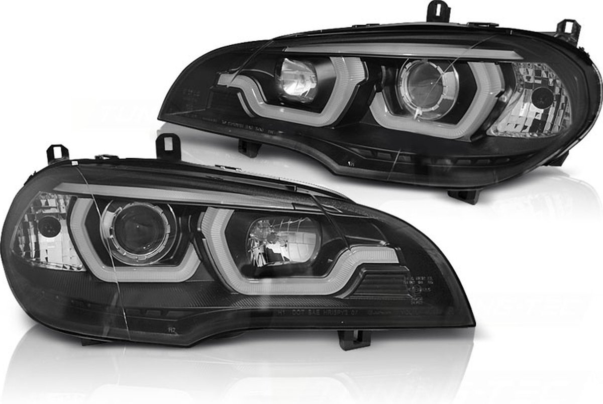 Koplampen dual halo rims BMW X5 E70 07-13 ZWART