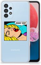 Silicone Back Case Geschikt voor Samsung Galaxy A13 4G Hoesje met Tekst Popart Oh Yes