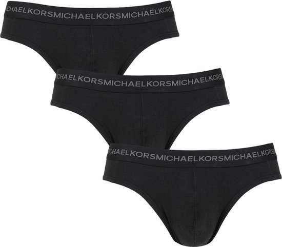 Michael Kors 3P supima basic slips zwart