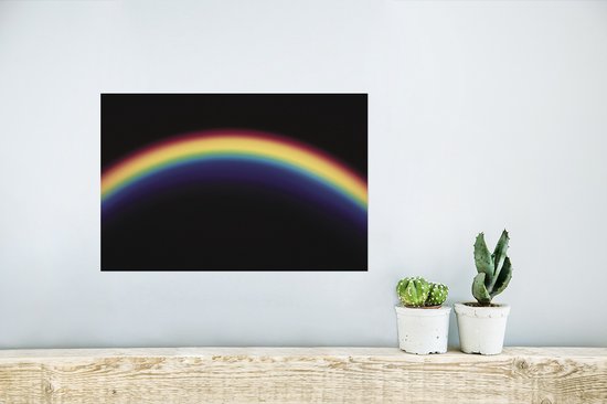 Affiche - Un fond arc-en-ciel noir - 30x20 cm