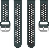 Siliconen bandje - geschikt voor Huawei Watch GT / GT Runner / GT2 46 mm / GT 2E / GT 3 46 mm / GT 3 Pro 46 mm / GT 4 46 mm / Watch 3 / Watch 3 Pro / Watch 4 / Watch 4 Pro - donkergroen-zwart
