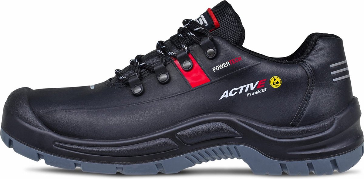 HKS Active 270 S3 werkschoenen - veiligheidsschoenen - safety shoes - heren - laag - stalen neus - antislip - ESD - zwart - maat 44