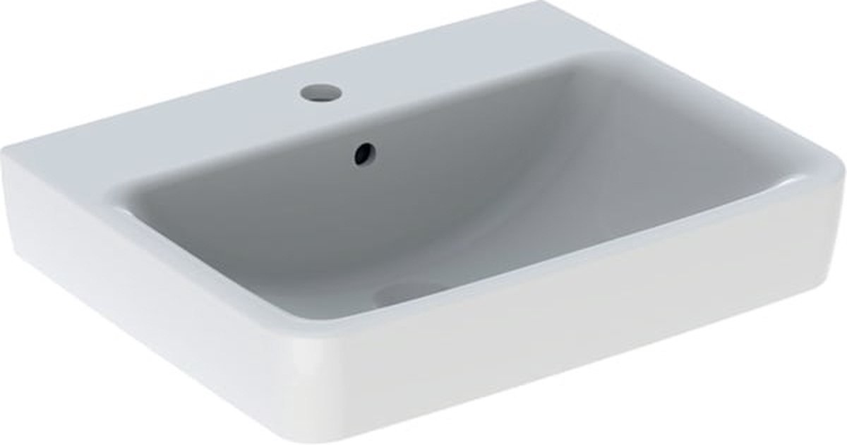 Geberit Renova Plan Countertop washbasin 55 cm with center tap hole and overflow 501.720.00.1