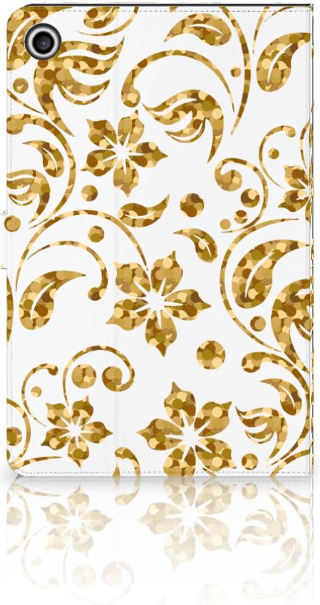 Lenovo Tab M10 Plus 3rd Gen 10.6 inch Tablet Cover Gouden Bloemen
