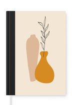Notitieboek - Schrijfboek - Pastel - Tekening - Plant - Notitieboekje klein - A5 formaat - Schrijfblok