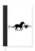 Notitieboek - Schrijfboek - Paarden - Zwart - Wit - Notitieboekje klein - A5 formaat - Schrijfblok