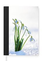 Notitieboek - Schrijfboek - Sneeuwklokjes - Winter - Sneeuw - Notitieboekje klein - A5 formaat - Schrijfblok