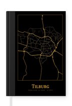 Notitieboek - Schrijfboek - Kaart - Tilburg - Luxe - Goud - Zwart - Notitieboekje klein - A5 formaat - Schrijfblok