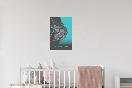 Stickers Stickers muraux - Volendam - Carte - Plan d'étage - Plan de la ville - 20x30 cm - Feuille adhésive