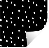 Muurstickers - Sticker Folie - Zwart - Wit - Design - Stippen - 30x30 cm - Plakfolie - Muurstickers Kinderkamer - Zelfklevend Behang - Zelfklevend behangpapier - Stickerfolie