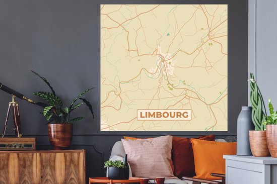 Stickers muraux - Limbourg - België - Plan de la ville - Carte - Carte - 120x120 cm - Feuille adhésive XXL