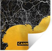 Muurstickers - Frankrijk – Plattegrond – Stadskaart – Cannes - Kaart - 80x80 cm - Plakfolie