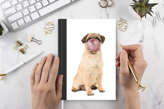 Carnet - Carnet d'écriture - Chien - Animaux - Chewing-gum - Enfants - Garçons - Filles - Carnet - Format A5 - Bloc-notes
