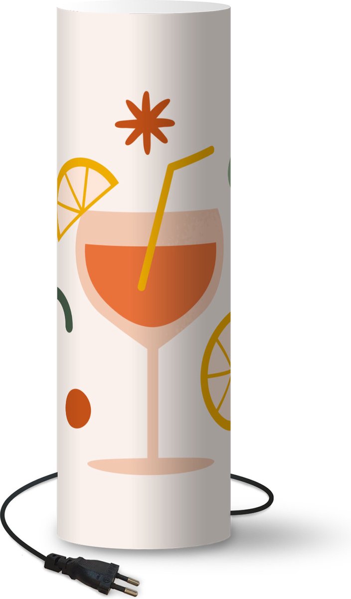 Lamp - Nachtlampje - Tafellamp slaapkamer - Cocktail - Fruit - Zomer - 60 cm hoog - Ø19.1 cm - Inclusief LED lamp