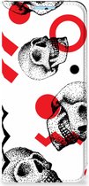 Bookstyle Case Xiaomi Redmi Note 11/11S Smart Cover Skull Red
