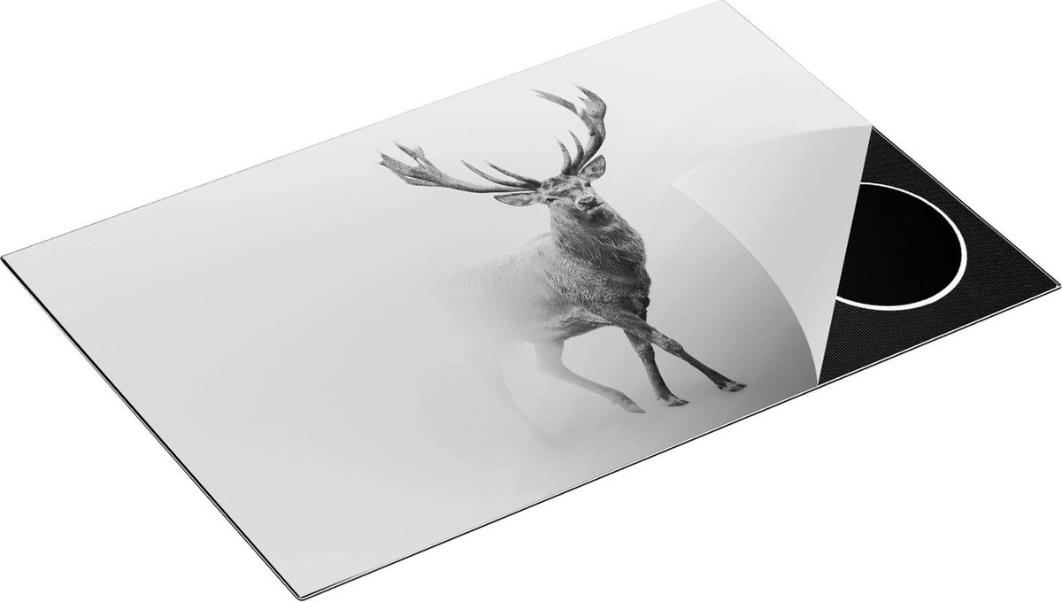 Chefcare Inductie Beschermer Hert - Zwart Wit - 81,6x52,7 cm - Afdekplaat Inductie - Kookplaat Beschermer - Inductie Mat