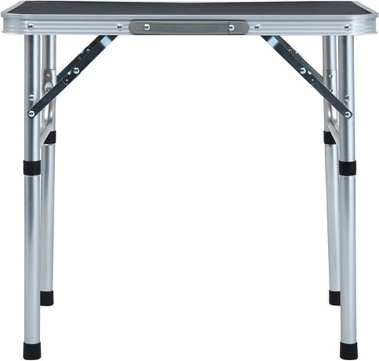 vidaXL - Campingtafel - inklapbaar - 60x45 - cm - aluminium - grijs van Merkloos — afbeelding 5