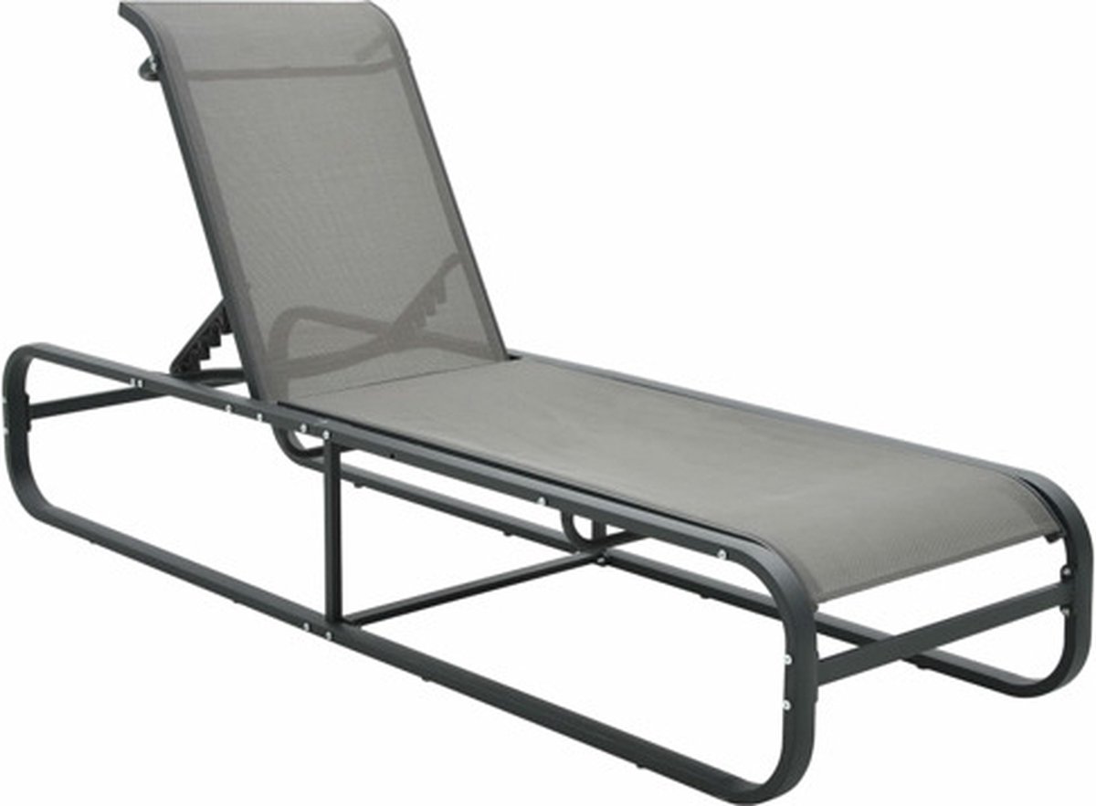 vidaXL Ligbed aluminium en textileen