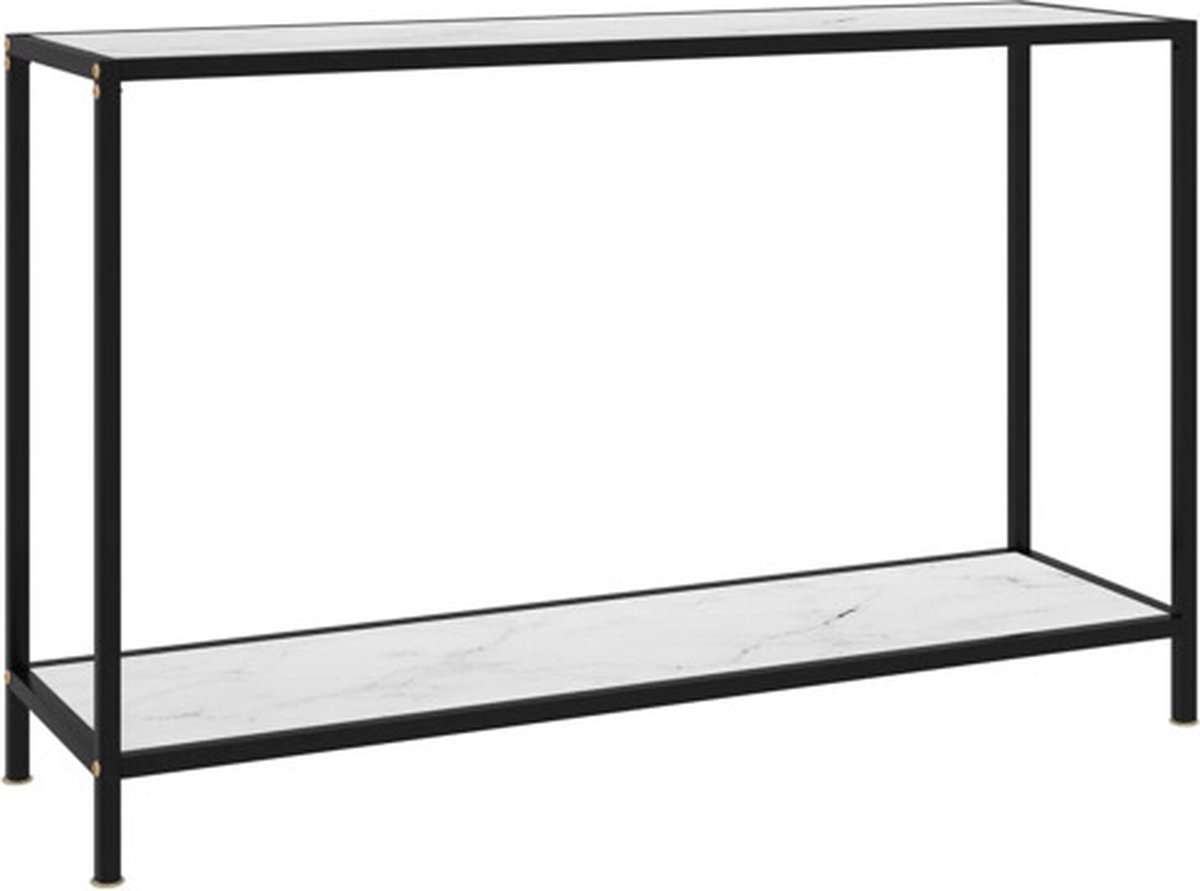 vidaXL Wandtafel - 120x35x75 - cm - gehard - glas - wit