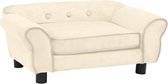 vidaXL - Hondenbank - 72x45x30 - cm - pluche - crèmekleurig