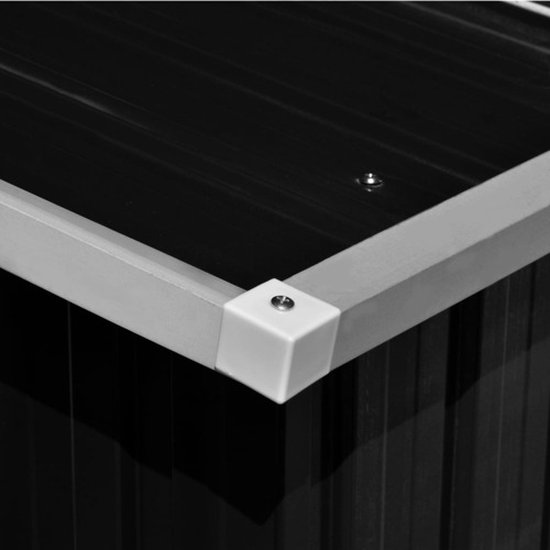 vidaXL - Tuinschuur - 257x298x178 - cm - metaal - antracietkleurig