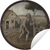 Tuincirkel The pedlar - schilderij van Jheronimus Bosch - 60x60 cm - Ronde Tuinposter - Buiten