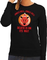 Foute kersttrui / sweater  voor dames - zwart - Duivel Jingle Hell XL