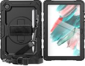 Case2go - Tablet Hoes geschikt voor Samsung Galaxy Tab A8 (2022 & 2021) - 10.5 Inch - Heavy Duty Case met Ingebouwde Screenprotector en Schouderriem - Zwart
