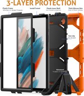 Case2go - Tablet hoes geschikt voor Samsung Galaxy Tab A8 (2022 & 2021) - 10.5 Inch - Extreme Armor Case - Oranje
