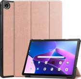 Tablet hoes geschikt voor Lenovo Tab M10 Plus (3e generatie) 10.6 inch - Tri-Fold Book Case - Rosé Goud