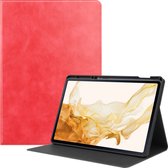 Case2go - Hoes geschikt voor Samsung Galaxy Tab S8 Plus (2022) - PU Leer Folio Book Case - Rood
