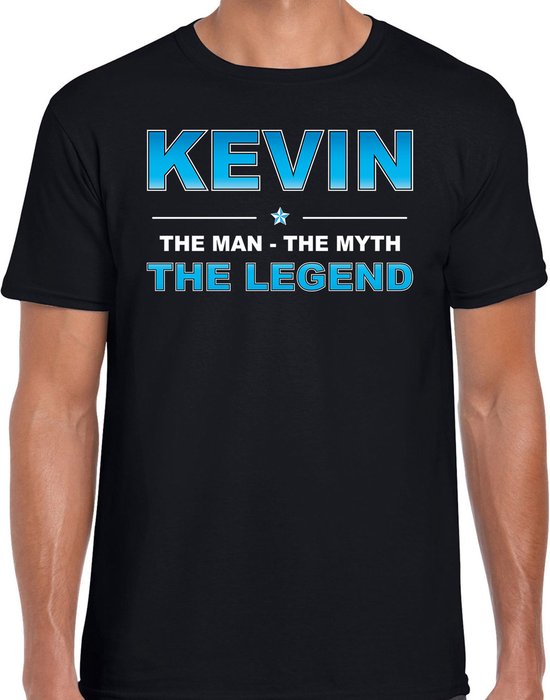 Foto: Naam cadeau kevin the man the myth the legend t shirt zwart voor heren cadeau shirt voor o a verjaardag vaderdag pensioen geslaagd bedankt xxl