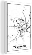 Canvas Schilderij Tübingen - Plattegrond - Kaart -Stadskart - 20x30 cm - Wanddecoratie