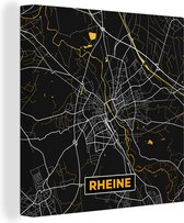 Canvas Schilderij Stadskaart – Plattegrond – Duitsland – Goud – Rheine – Kaart - 90x90 cm - Wanddecoratie