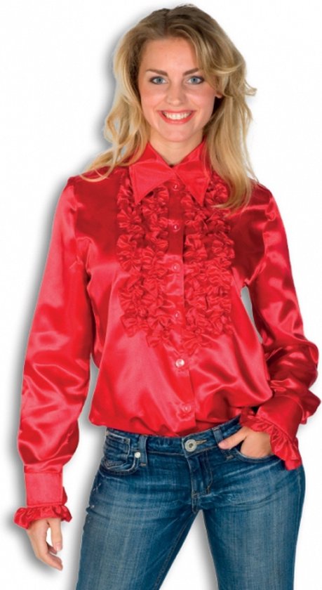 Rouches blouse rood dames 36 (s) | bol.com