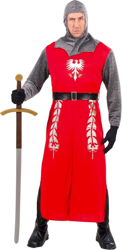 klant routine bijstand Rood en grijs middeleeuws ridder kostuum voor volwassenen - Verkleedkleding  | bol.com