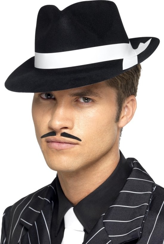 Gangster/Maffia Al Capone hoed - zwart - volwassenen - Carnaval verkleed gleufhoed