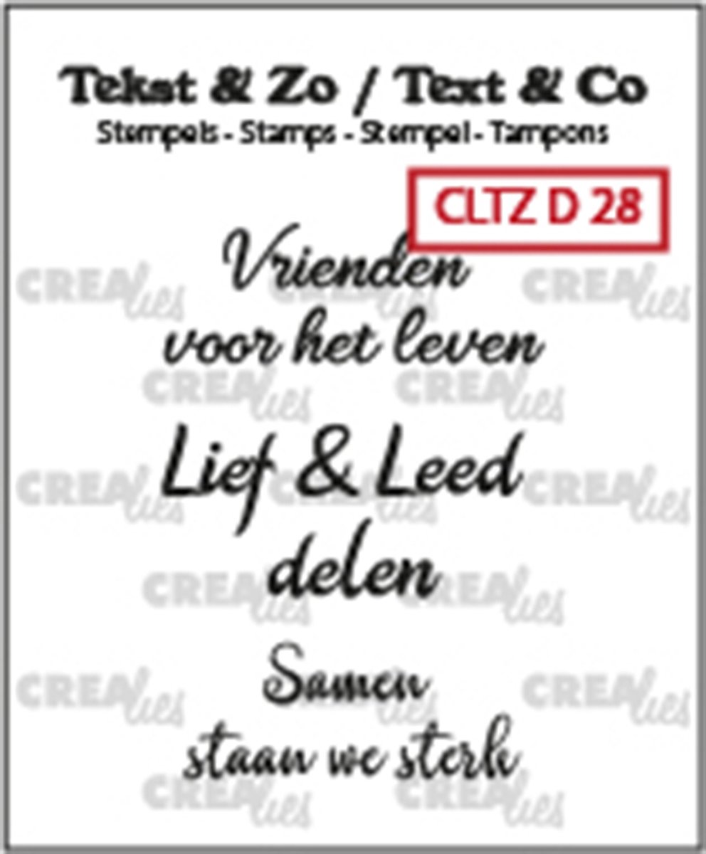 Crealies Text & Zo tekst stempel Nederlands No.28 Vriende