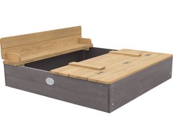 AXI Ella Houten Zandbak in Grijs/Bruin - Limited - Met Zitbankjes en Deksel - FSC hout - 100x95x20cm - Zandbak voor kinderen