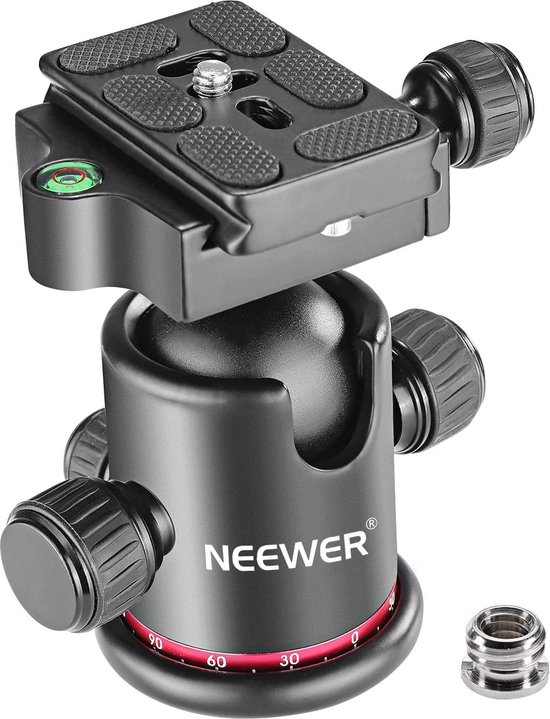 Foto: Neewer statiefkoppen professioneel metaal 360 graden draaibaar panorama spijkerkop met 1 4 quick insert en waterpas tot 8kg voor statief monopod slider dslr camera camcorder