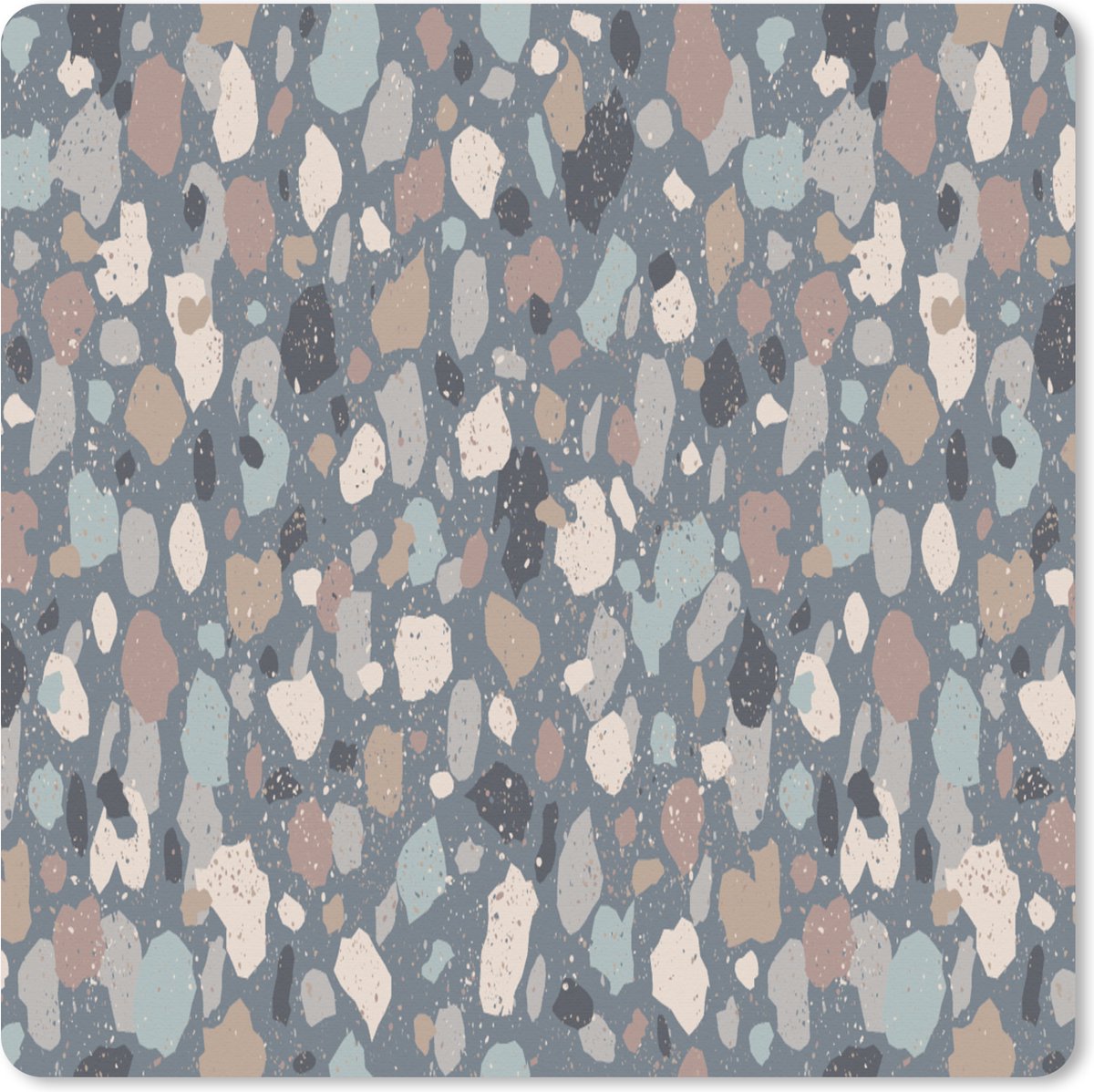 Muismat XXL 60x60 cm - Bureau onderlegger - Bureau mat Retro - Terrazzo - Geometrie - Patronen - Bureaumat - Gaming mousepad xl - Bureaulegger groot - Computer deskmat