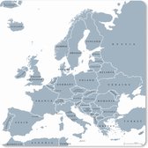 Muismat XXL - Bureau onderlegger - Bureau mat - Kaart - Europa - Grijs - 50x50 cm - XXL muismat
