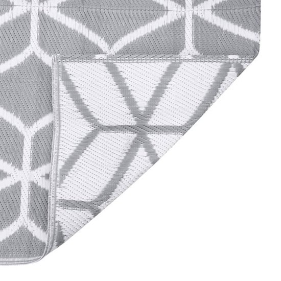 vidaXL Buitenkleed - 140x200 cm - Grijs - Polypropyleen Tuintapijt - Buitentapijten - Terrasdecoratie - Outdoor Tapijt - Polypropylene Tapijt van VidaXL — afbeelding 4
