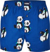 Happy Shorts Caleçon Large Imprimé Panda Blauw - Taille XL | Caleçon ample