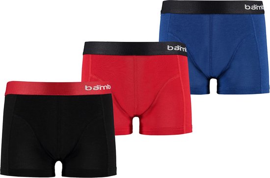 Apollo Bamboe Boxer Shorts Garçons 3-Pack Zwart Blauw Rouge - Taille Boxers