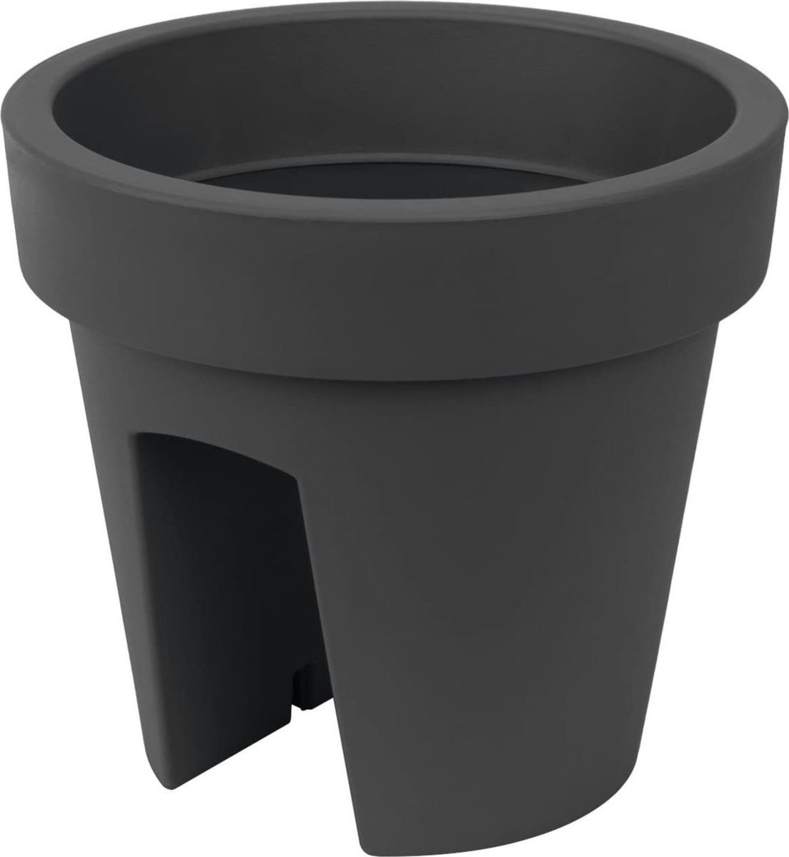 Prosperplast Balkon plantenpot/bloempot - antraciet grijs - 5 liter - kunststof - D25 x H23 cm