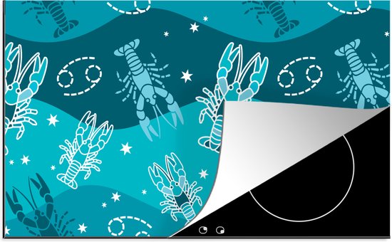 KitchenYeah® Inductie beschermer 89.6x51.6 cm - Zodiac - Kreeft - Design - Kookplaataccessoires - Afdekplaat voor kookplaat - Inductiebeschermer - Inductiemat - Inductieplaat mat