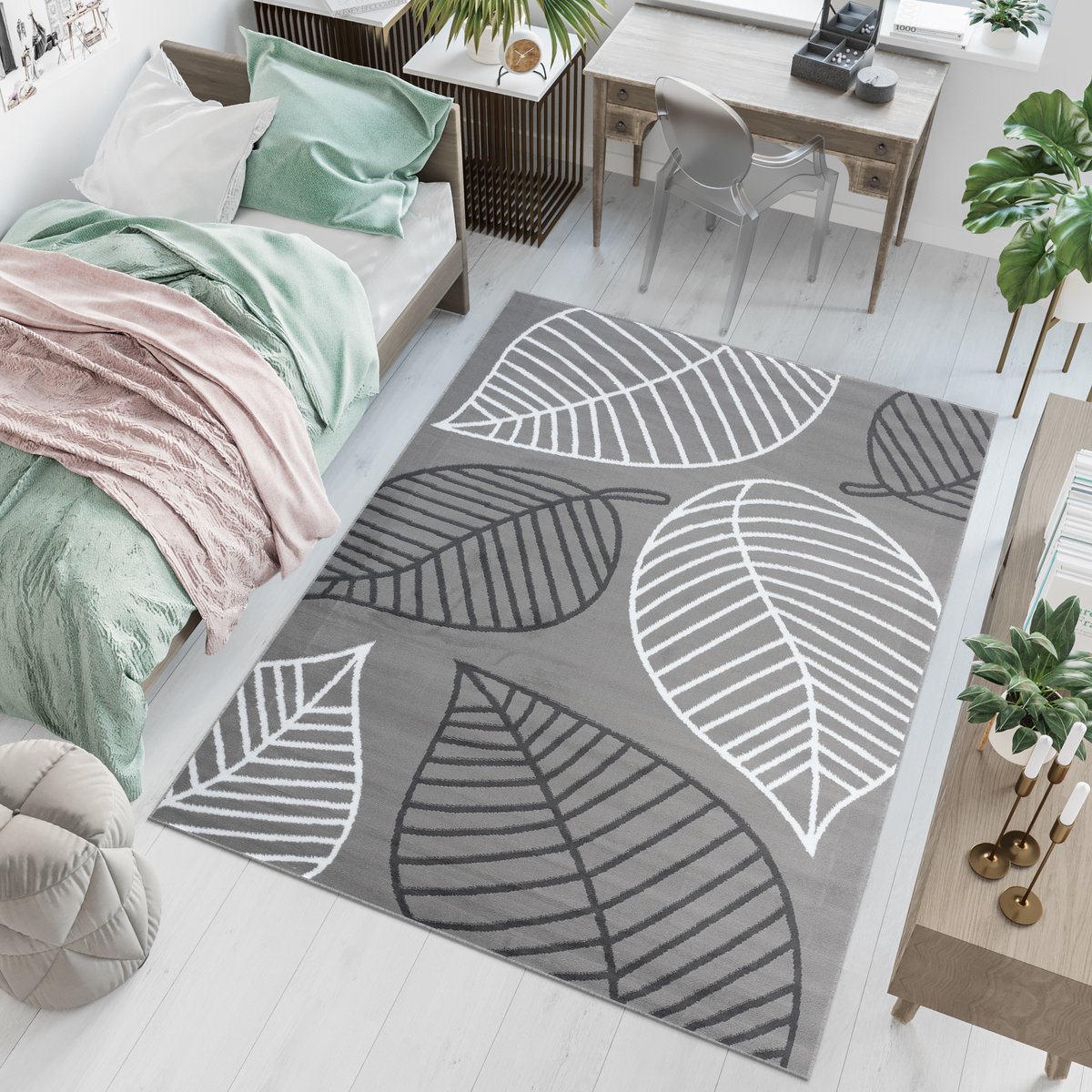 Tapiso Luxury Vloerkleed Grijs Woonkamer Modern Kleed Tapijt Maat- 160x220 Grijs 2