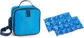 Petit sac isotherme pour déjeuner bleu clair avec 2 pièces d'éléments réfrigérants souples 4,5 litres