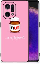 Telefoonhoesje OPPO Find X5 Leuk Hoesje met Zwarte rand Nut Boyfriend